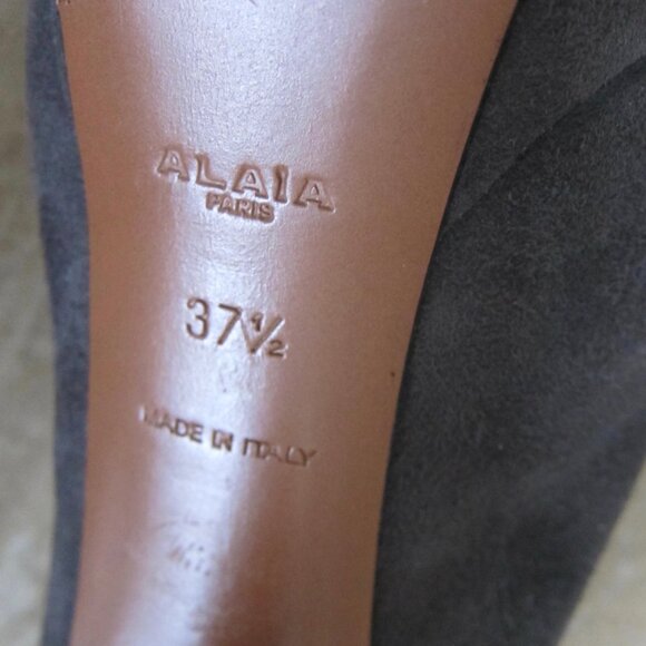 ALAIA PARIS BEAU GRAY SUEDE LACE UP PLATFORM ANKLE BOOTS HEELS - Picture 4 of 9